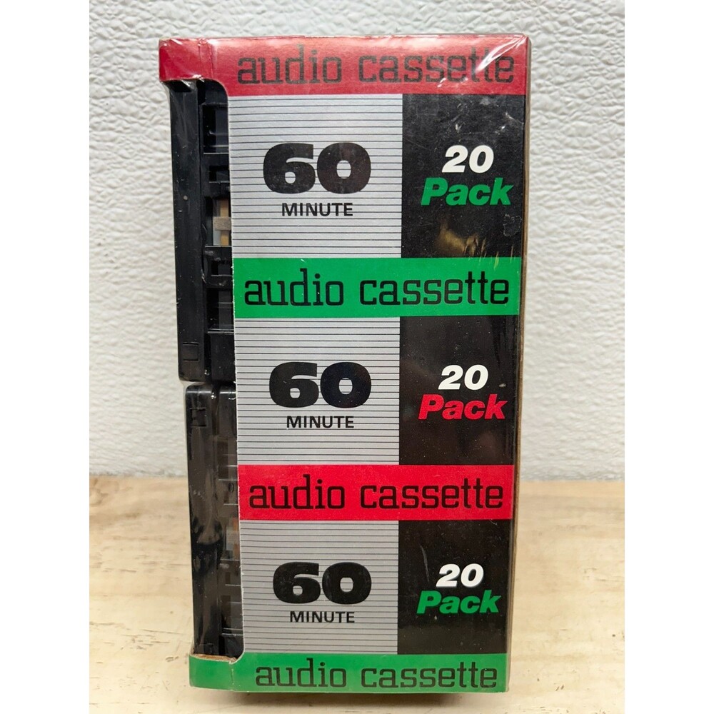 Vintage Unbranded Low Noise 20 Pack 60 Minutes Recordable Blank Audio Cassettes